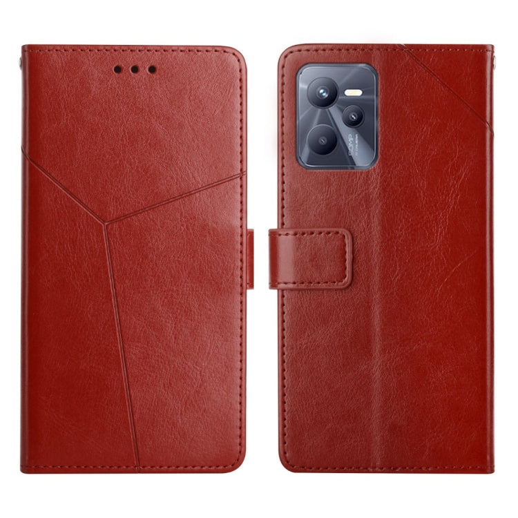 For OPPO Realme C35 Y Stitching Horizontal Flip Leather Phone Case