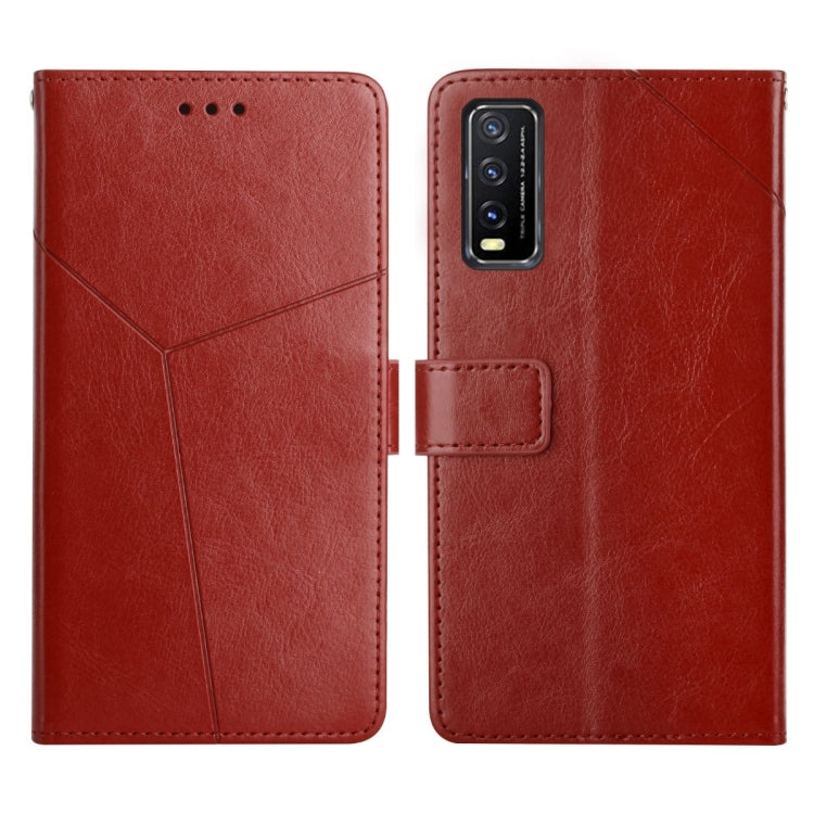 For vivo Y20 2020 Y Stitching Horizontal Flip Leather Phone Case