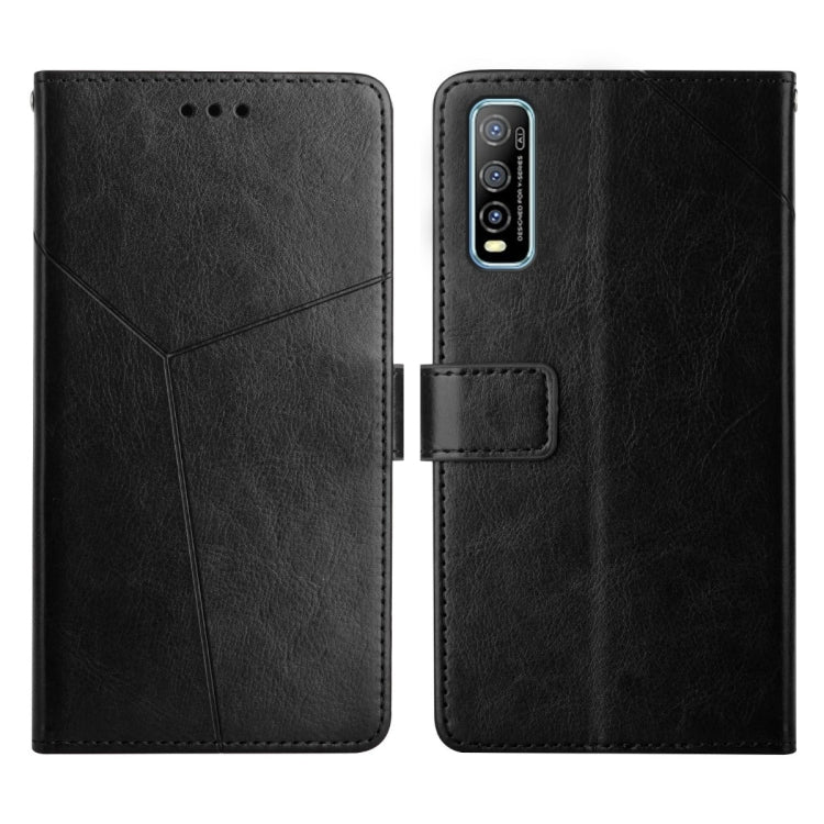 For vivo Y70s Y Stitching Horizontal Flip Leather Phone Case