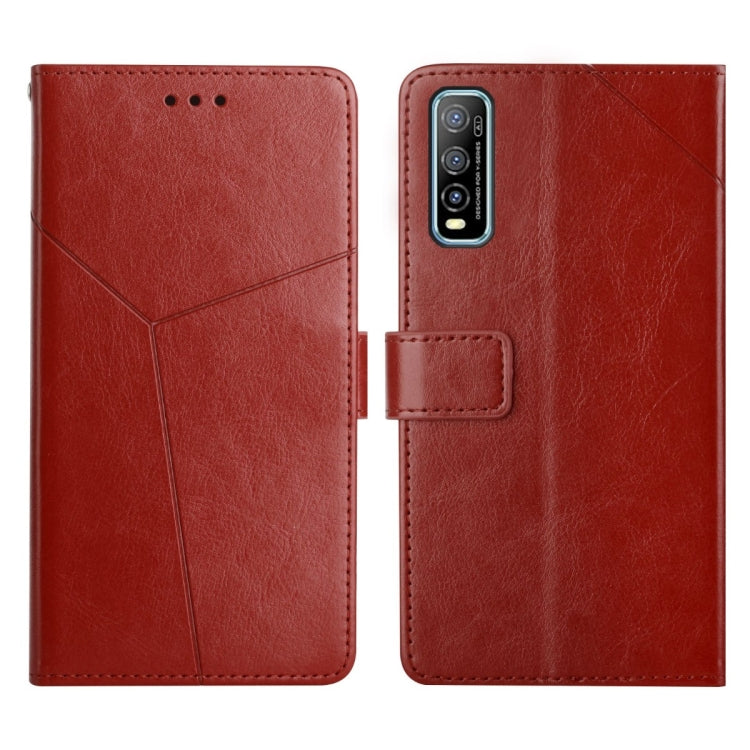 For vivo Y70s Y Stitching Horizontal Flip Leather Phone Case