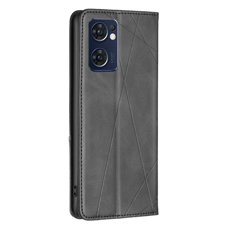 For OPPO Reno7 5G/Find X5 Lite Prismatic Invisible Magnetic Leather Phone Case