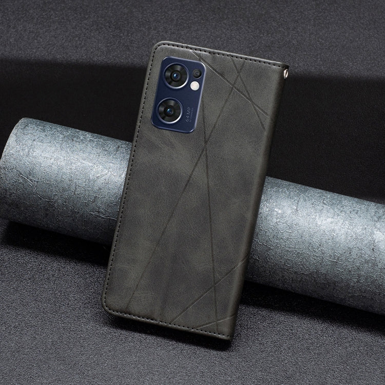 For OPPO Reno7 5G/Find X5 Lite Prismatic Invisible Magnetic Leather Phone Case