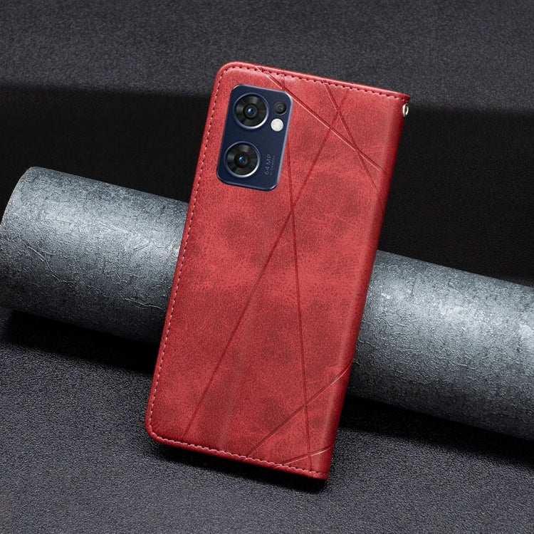 For OPPO Reno7 5G/Find X5 Lite Prismatic Invisible Magnetic Leather Phone Case