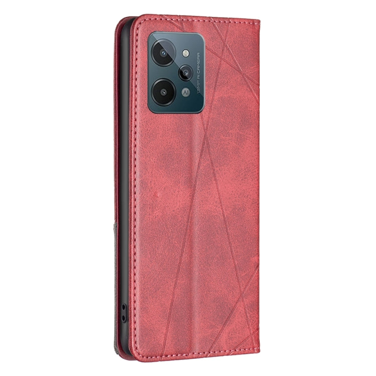 For OPPO Realme C31 Prismatic Invisible Magnetic Leather Phone Case
