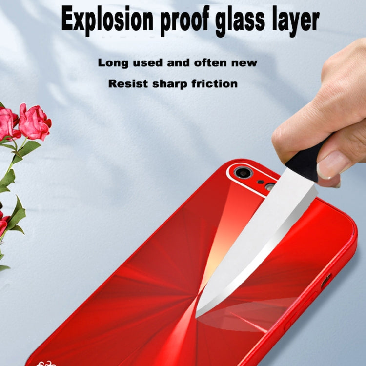 For iPhone SE 2022 / SE 2020 / 8 / 7 CD Texture TPU + Tempered Glass Phone Case