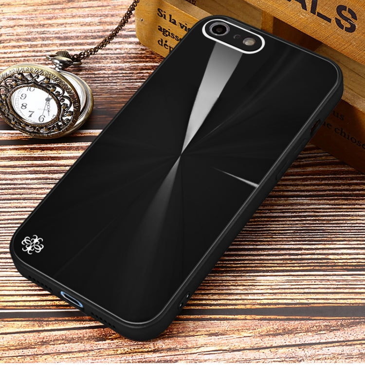 For iPhone SE 2022 / SE 2020 / 8 / 7 CD Texture TPU + Tempered Glass Phone Case