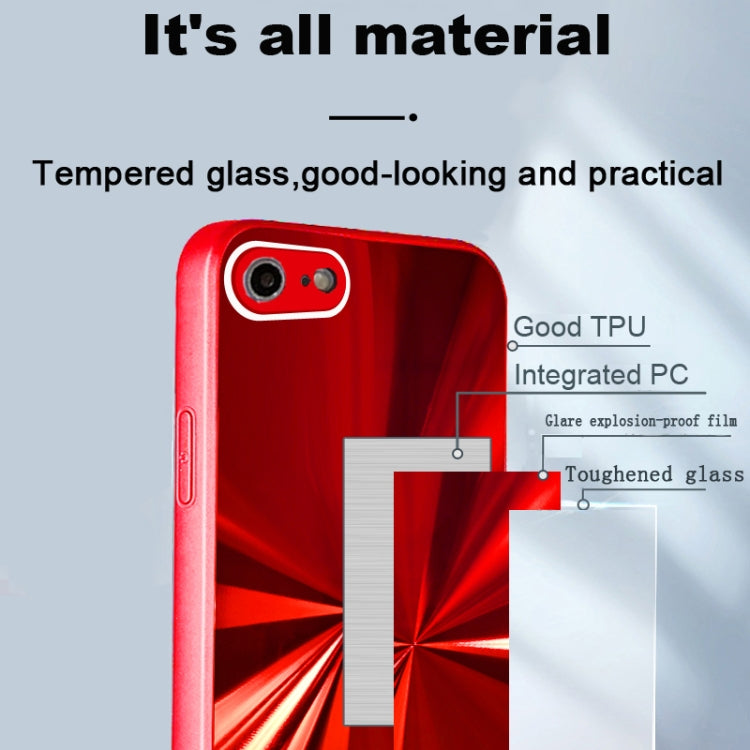 For iPhone SE 2022 / SE 2020 / 8 / 7 CD Texture TPU + Tempered Glass Phone Case