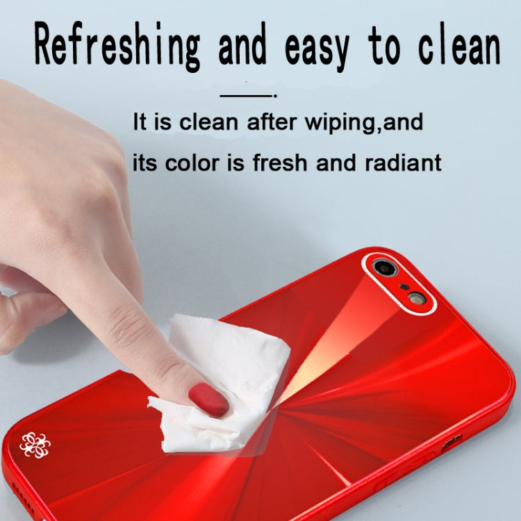 For iPhone SE 2022 / SE 2020 / 8 / 7 CD Texture TPU + Tempered Glass Phone Case