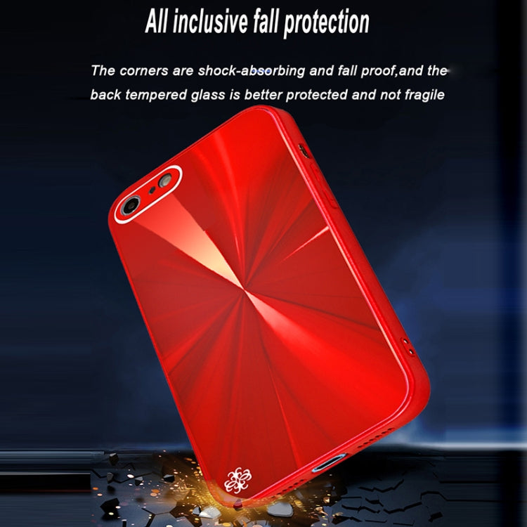 For iPhone SE 2022 / SE 2020 / 8 / 7 CD Texture TPU + Tempered Glass Phone Case