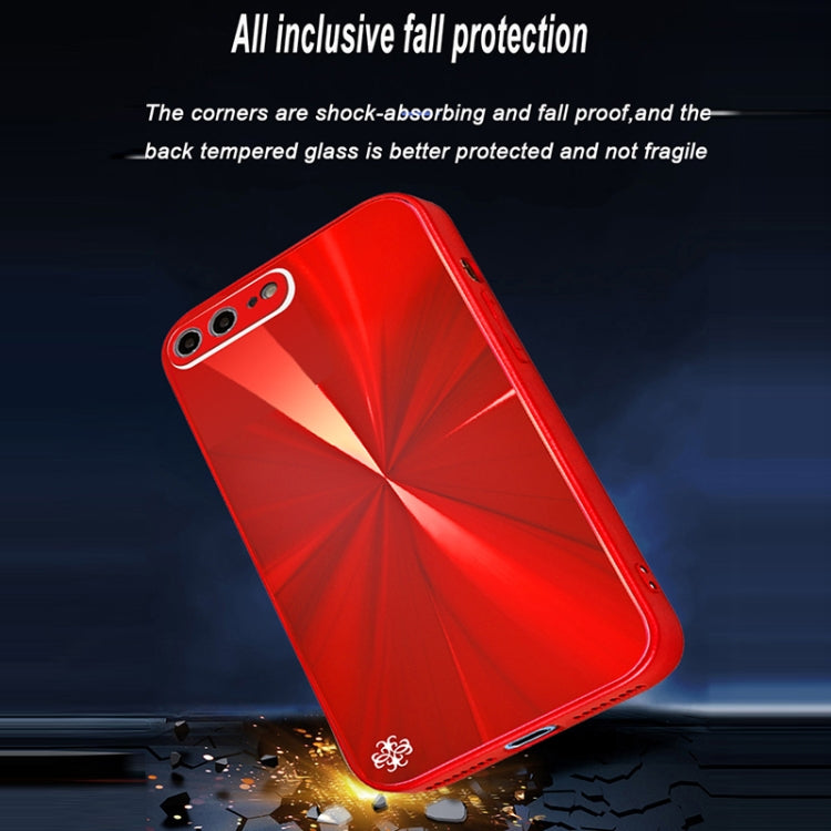 CD Texture TPU + Tempered Glass Phone Case For iPhone 8 Plus / 7 Plus