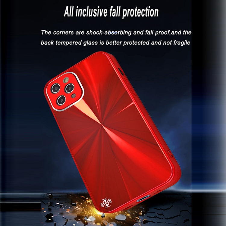 For iPhone 12 Pro CD Texture TPU + Tempered Glass Phone Case