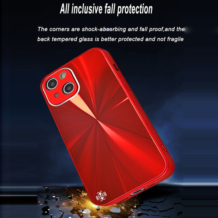 For iPhone 13 CD Texture TPU + Tempered Glass Phone Case