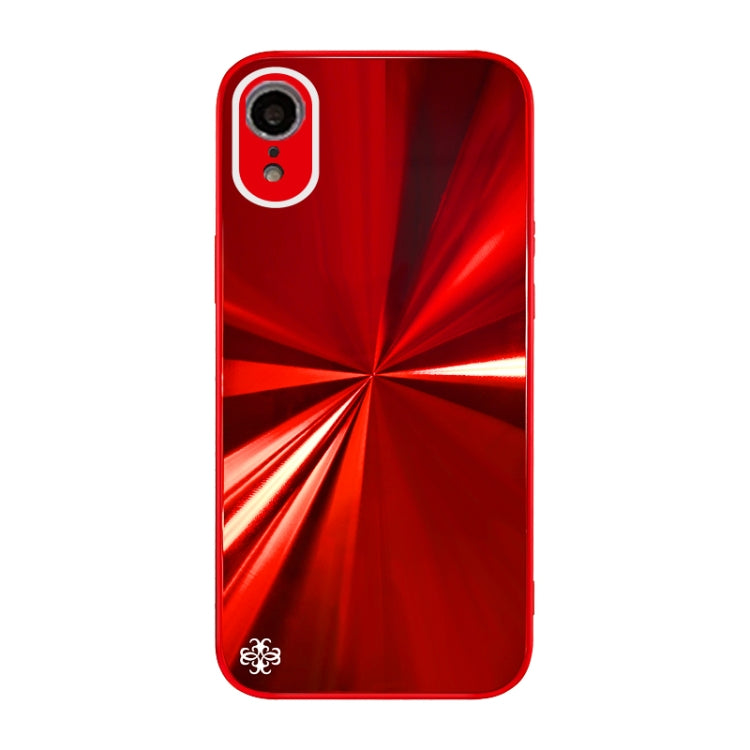 For iPhone XR CD Texture TPU + Tempered Glass Phone Case