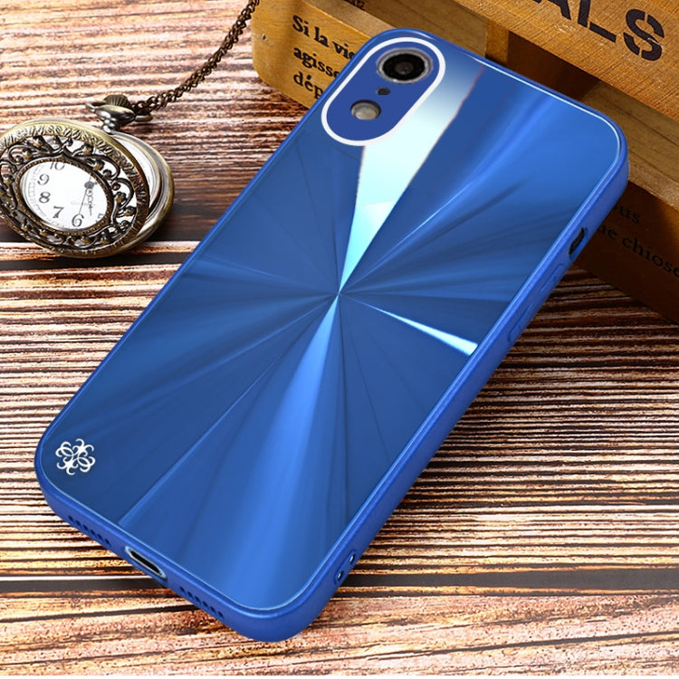 For iPhone XR CD Texture TPU + Tempered Glass Phone Case