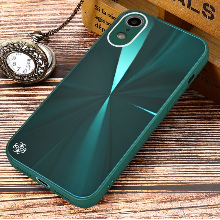 For iPhone XR CD Texture TPU + Tempered Glass Phone Case