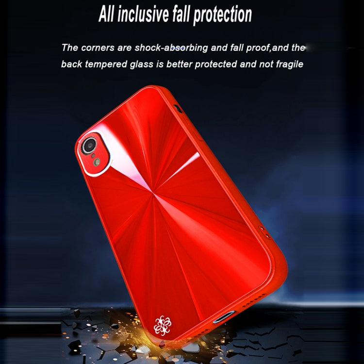For iPhone XR CD Texture TPU + Tempered Glass Phone Case