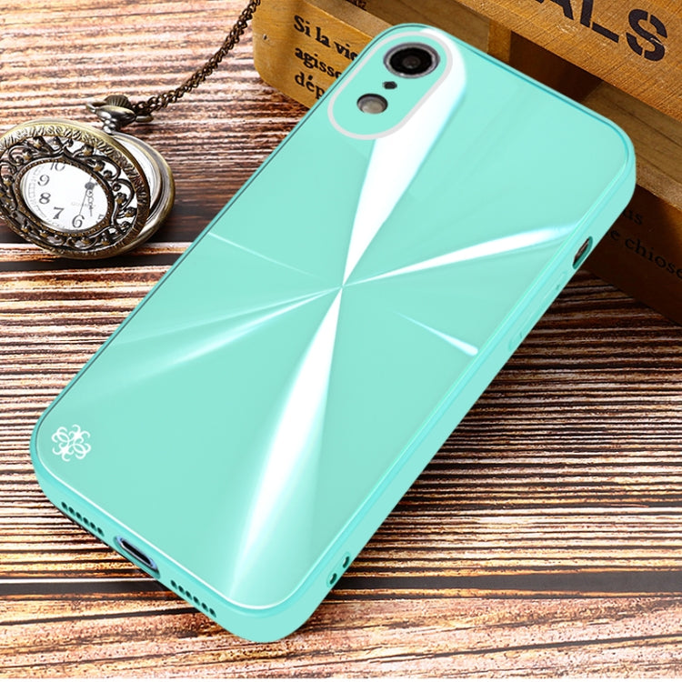 For iPhone XR CD Texture TPU + Tempered Glass Phone Case