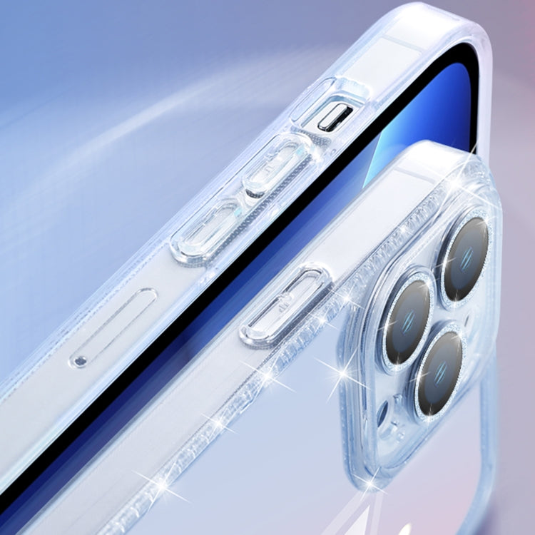 For iPhone 12 Diamond Glitter Powder Lens Protector Glass Phone Case