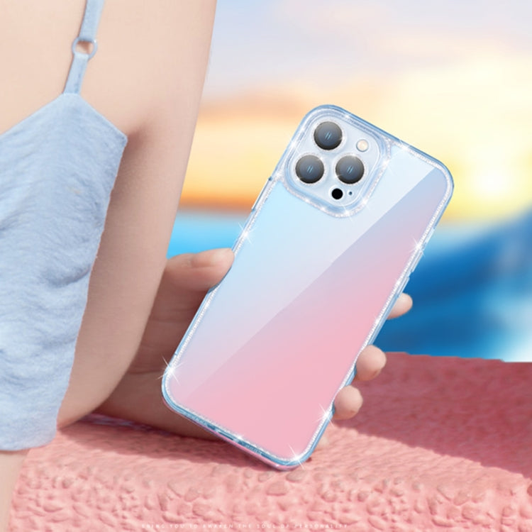 For iPhone 12 Diamond Glitter Powder Lens Protector Glass Phone Case