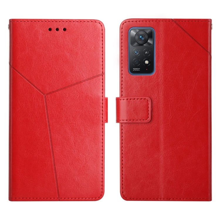 For Xiaomi Redmi Note 11 Pro Global Y Stitching Horizontal Flip Leather Phone Case