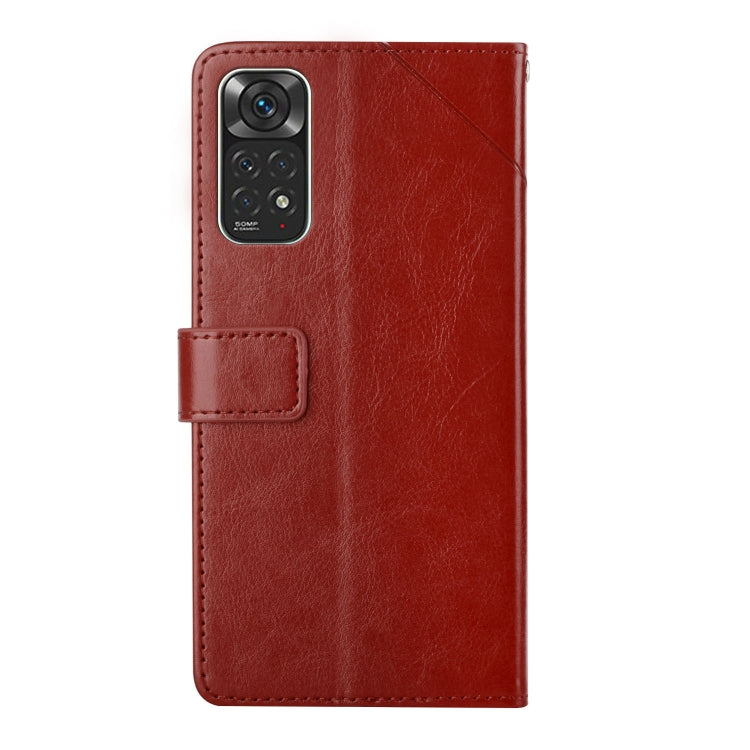 For Xiaomi Redmi Note 11 Global Y Stitching Horizontal Flip Leather Phone Case