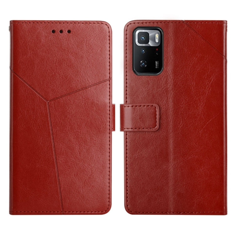 For Xiaomi Redmi Note 10 Pro 5G / Poco X3 GT Y Stitching Horizontal Flip Leather Phone Case