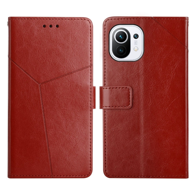 For Xiaomi Mi 11 Lite Y Stitching Horizontal Flip Leather Phone Case