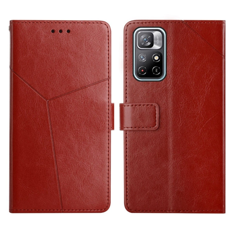 For Xiaomi Poco M4 Pro 5G Y Stitching Horizontal Flip Leather Phone Case