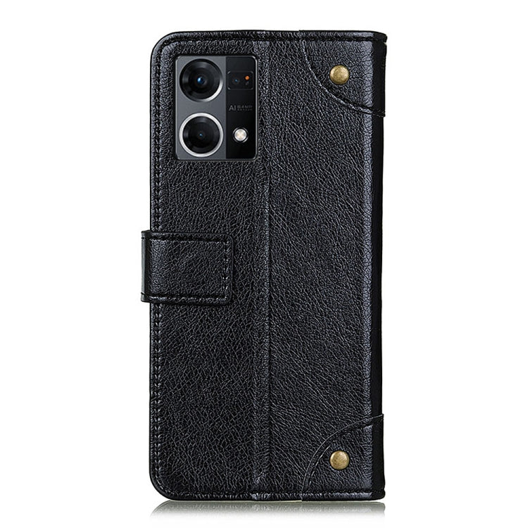 For OPPO Reno7 4G / F21 Pro 4G Copper Buckle Nappa Texture Horizontal Flip Leather Phone Case