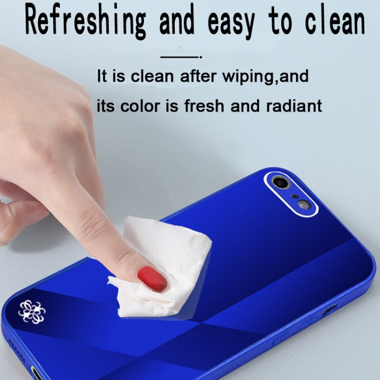 For iPhone SE 2022 / SE 2020 / 8 / 7 X10A Texture TPU + Tempered Glass Phone Case