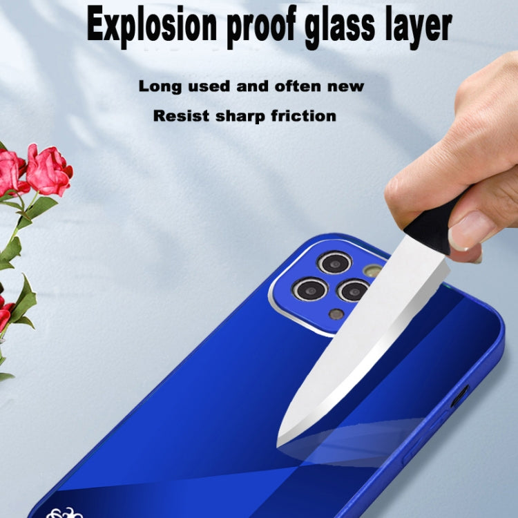 For iPhone 11 Pro Max X10A Texture TPU + Tempered Glass Phone Case