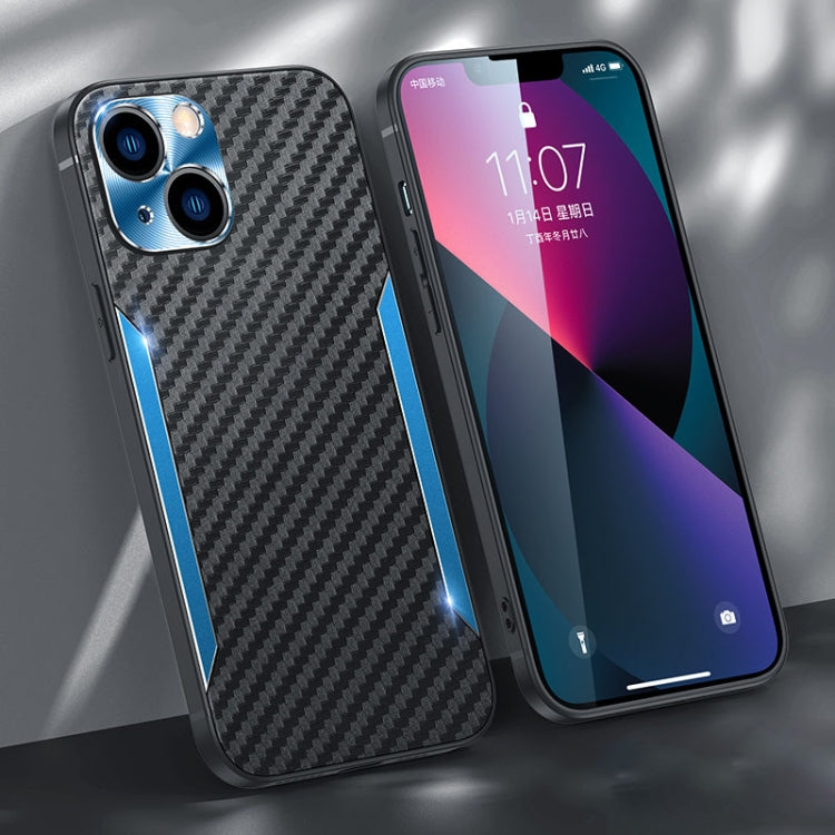 For iPhone 13 Carbon Fiber PC + TPU Phone Case