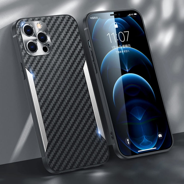 For iPhone 12 Pro Carbon Fiber PC + TPU Phone Case