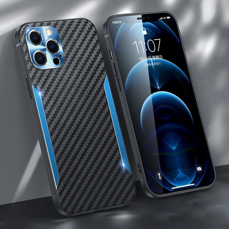 For iPhone 12 Pro Max Carbon Fiber PC + TPU Phone Case
