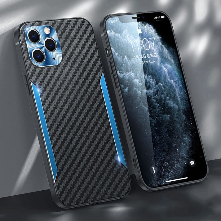 For iPhone 11 Pro Carbon Fiber PC + TPU Phone Case