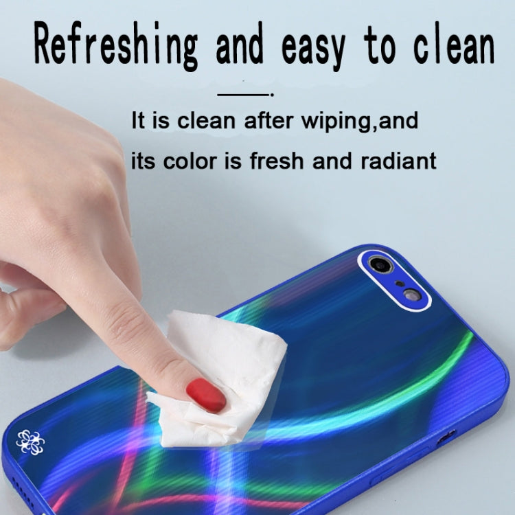 For iPhone SE 2022 / SE 2020 / 8 / 7 Cross S Texture TPU + Tempered Glass Phone Case