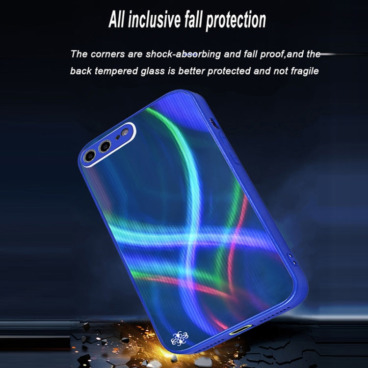 Cross S Texture TPU + Tempered Glass Phone Case For iPhone 8 Plus / 7 Plus