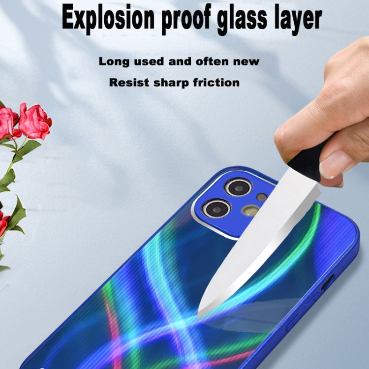 For iPhone 12 Cross S Texture TPU + Tempered Glass Phone Case