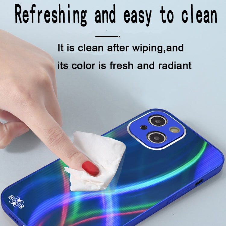 For iPhone 13 Cross S Texture TPU + Tempered Glass Phone Case