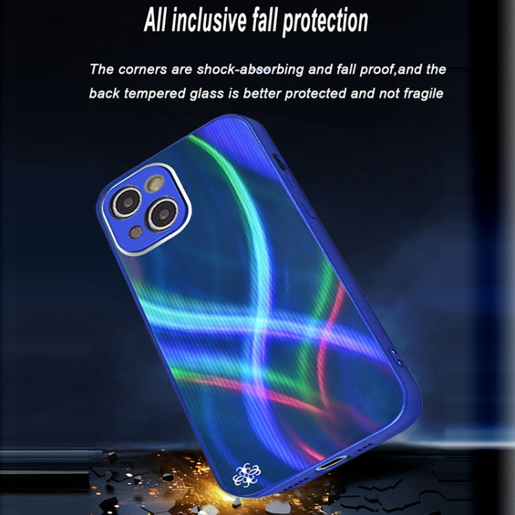 For iPhone 13 Cross S Texture TPU + Tempered Glass Phone Case