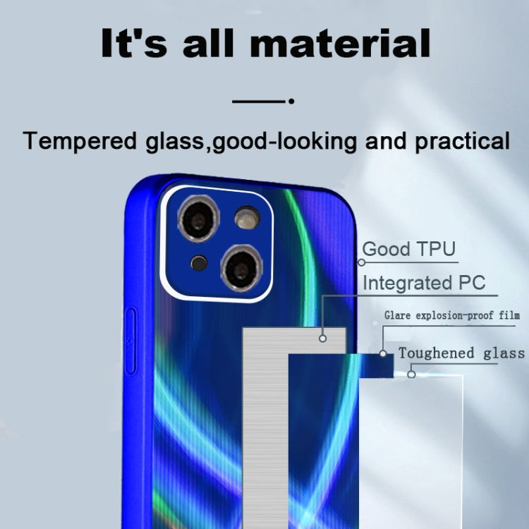 For iPhone 13 Cross S Texture TPU + Tempered Glass Phone Case