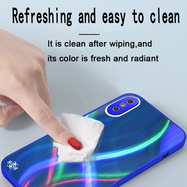 For iPhone X / XS Cross S Texture TPU + Tempered Glass Phone Case