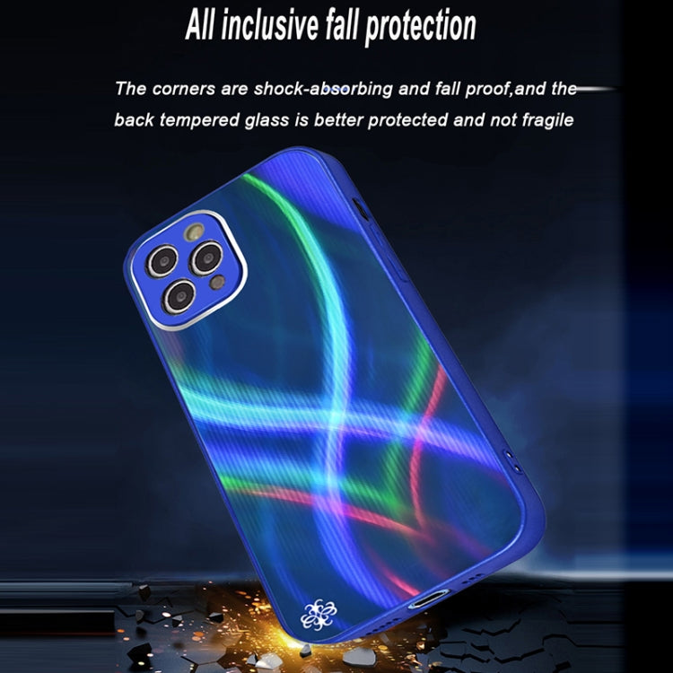 For iPhone 12 Pro Cross S Texture TPU + Tempered Glass Phone Case