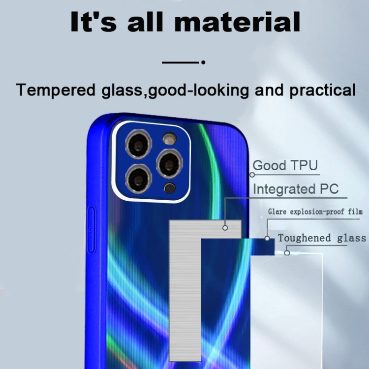 For iPhone 12 Pro Cross S Texture TPU + Tempered Glass Phone Case