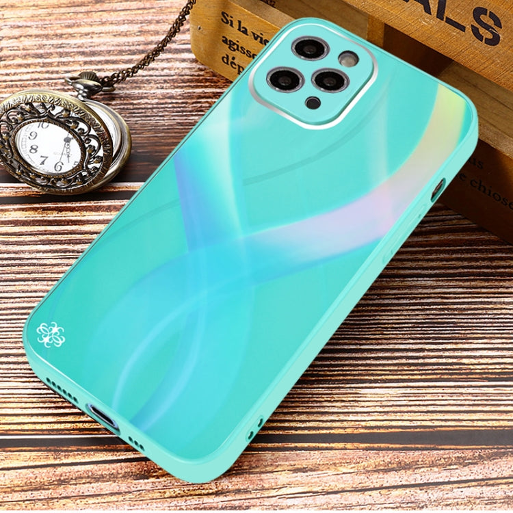 For iPhone 12 Pro Cross S Texture TPU + Tempered Glass Phone Case