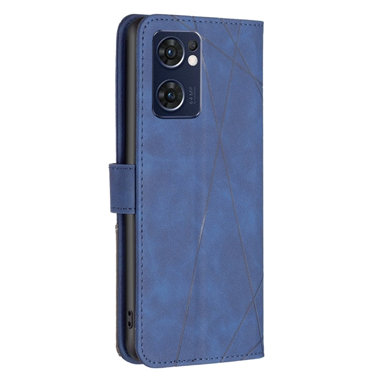 For OPPO Reno7 5G/Find X5 Lite BF05 Magnetic Buckle Rhombus Texture Leather Phone Case