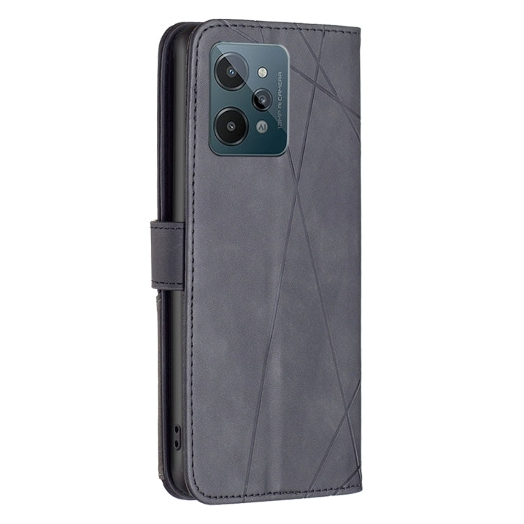 For OPPO Realme C31 BF05 Magnetic Buckle Rhombus Texture Leather Phone Case