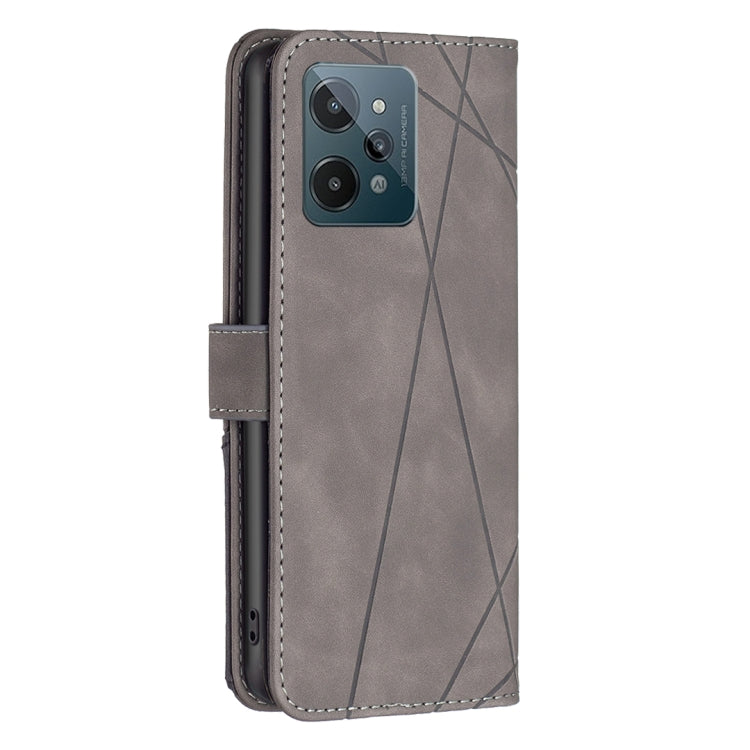 For OPPO Realme C31 BF05 Magnetic Buckle Rhombus Texture Leather Phone Case