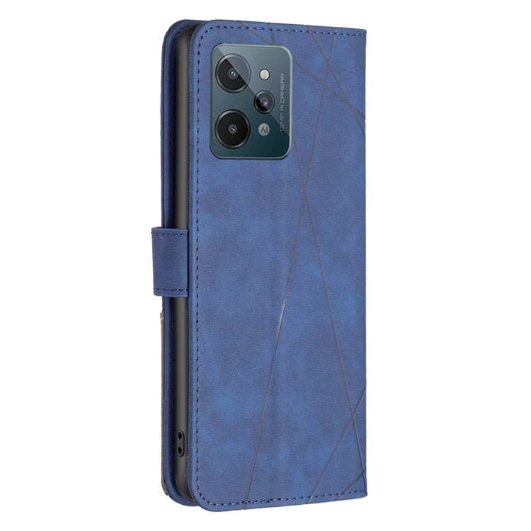 For OPPO Realme C31 BF05 Magnetic Buckle Rhombus Texture Leather Phone Case