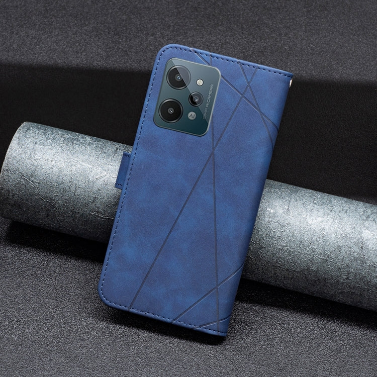 For OPPO Realme C31 BF05 Magnetic Buckle Rhombus Texture Leather Phone Case